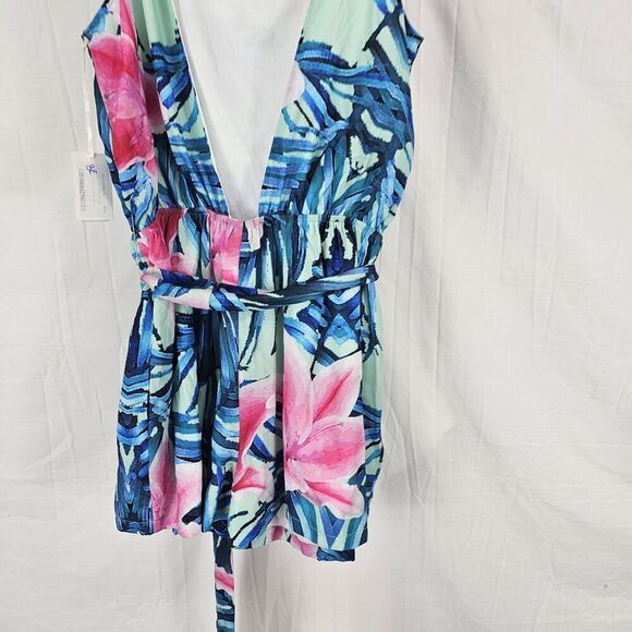 Kinnucans Rio Romper Maliblue Women's Size Medium Hawaiian Printed - Picture 6 of 7
